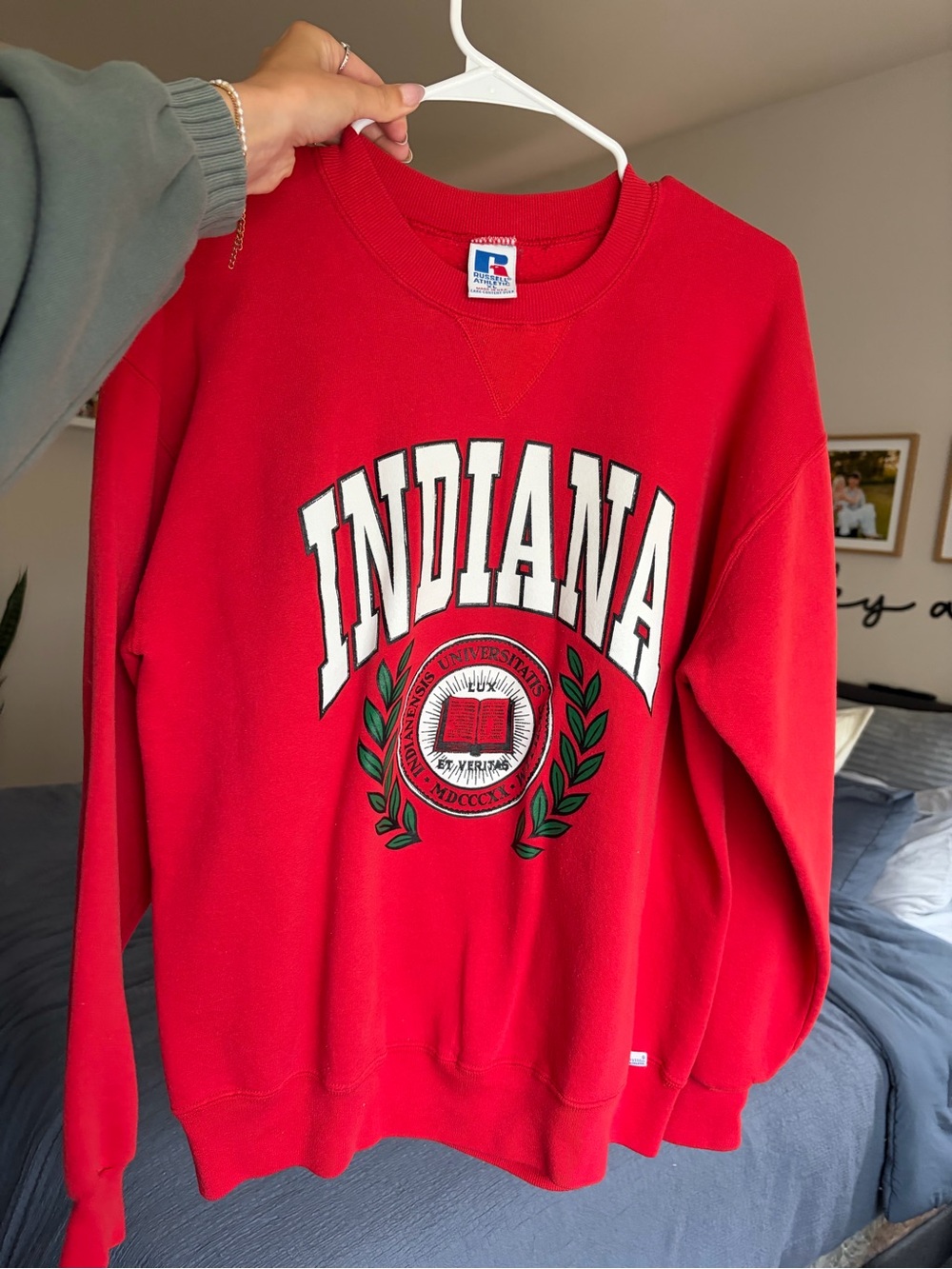 Russell Athletic Red Indiana Crewneck Sweatshirt